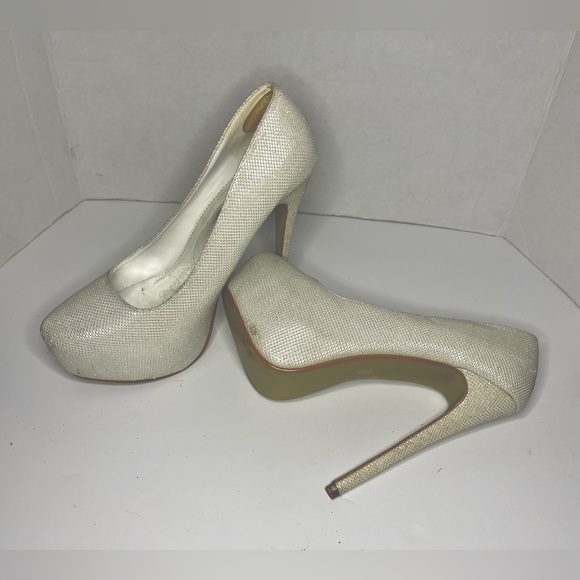 Lasonia - Sparkling cream Platform Stilettos - Size 9 - Picture 2 of 2